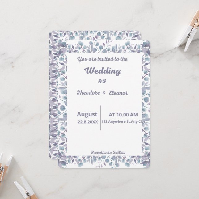  Wedding Invitation (Front/Back In Situ)
