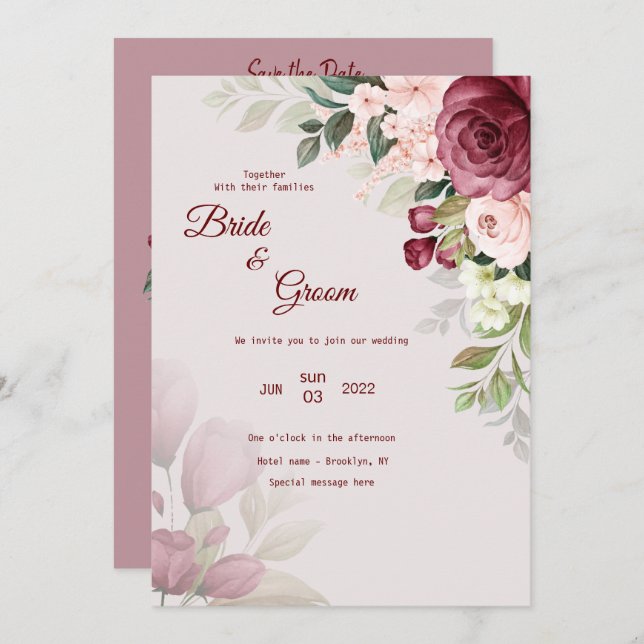 wedding invitation (Front/Back)