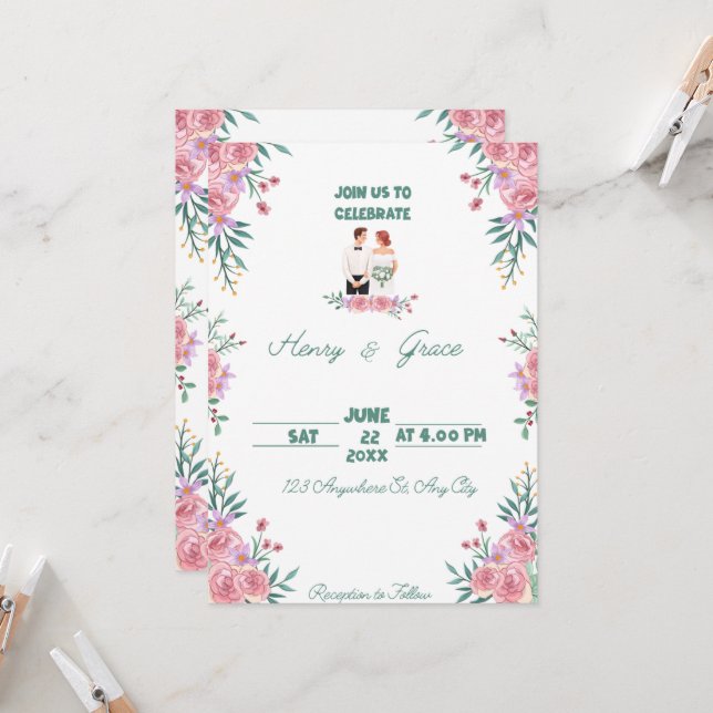 Wedding Invitation (Front/Back In Situ)