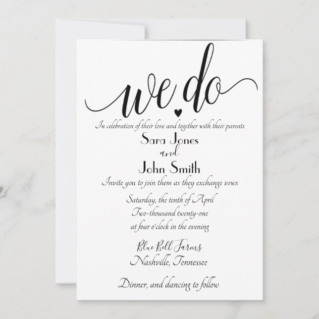 wedding invitation (Front)