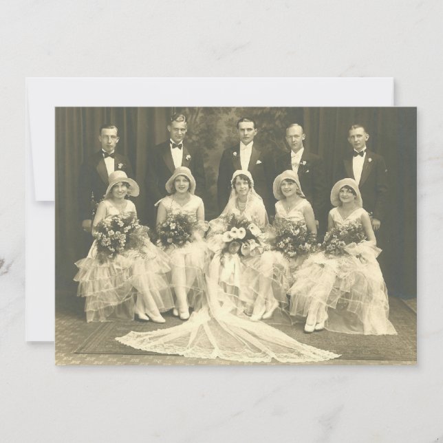 Wedding Invitation 1920's Photo   Exclusive (Front)
