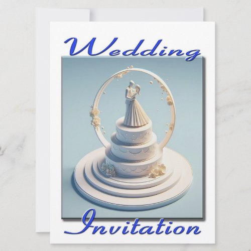 Wedding Invitation 3D Couple dancing on their cake