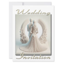 Wedding Invitation 3D Couple in circle of flowers