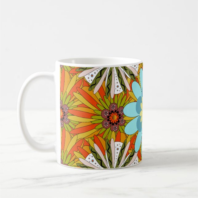 Wedding invitation. Abstract floral background. Ab Coffee Mug (Left)