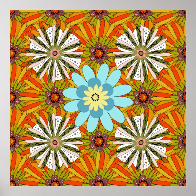 Wedding invitation. Abstract floral background. Ab Poster (Front)