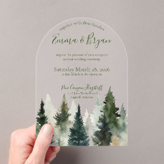 Wedding Invitation | Acrylic | Forest Pines 
