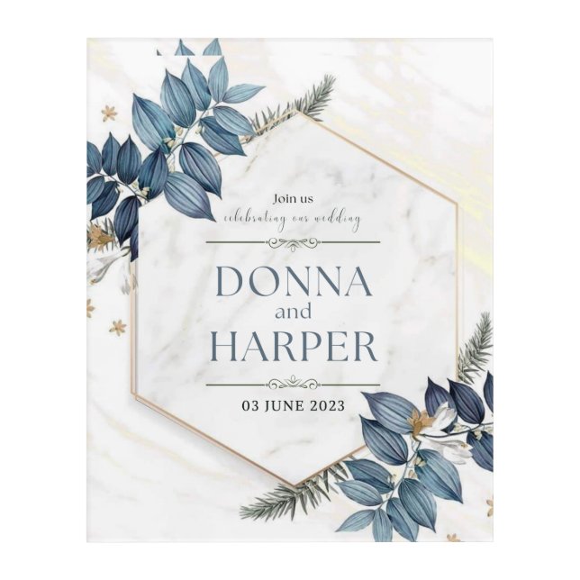 wedding invitation acrylic print (Front)