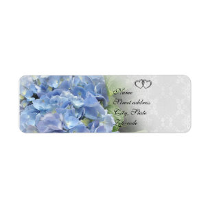 Wedding invitation address Labels Blue hydrangeas