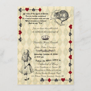 Wedding Invitation "Alice in Wonderland" 4x6