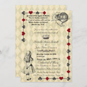 Wedding Invitation "Alice in Wonderland" 5x7 (Front/Back)