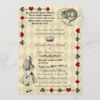 Wedding Invitation "Alice in Wonderland" 5x7