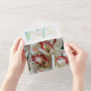 Wedding Invitation All In One Orchids Photo Map