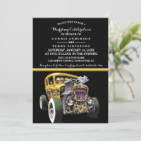 Wedding Invitation and Yellow Hot Rod