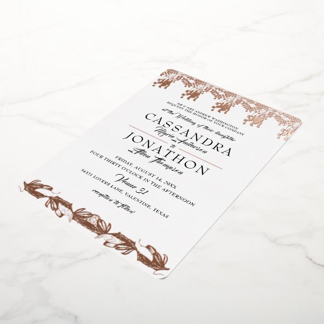 Wedding Invitation - Art Nouveau & Poem 5 Foil Invitation (Rotated)