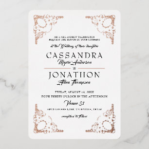 Wedding Invitation - Art Nouveau with Poem Foil Invitation