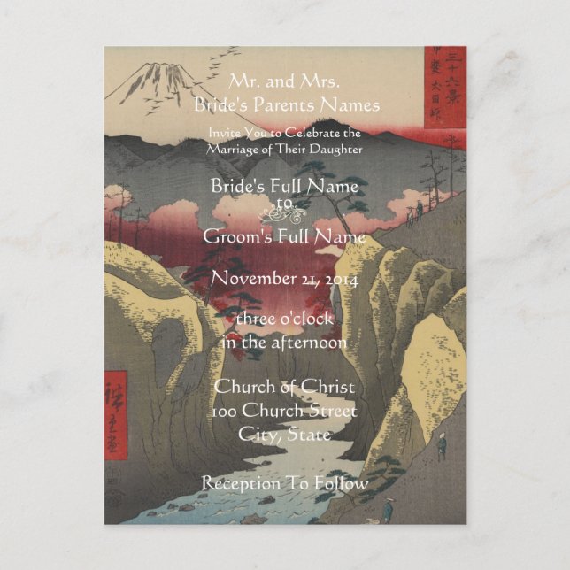 Wedding Invitation Artist Hiroshige Utagawa (Front)