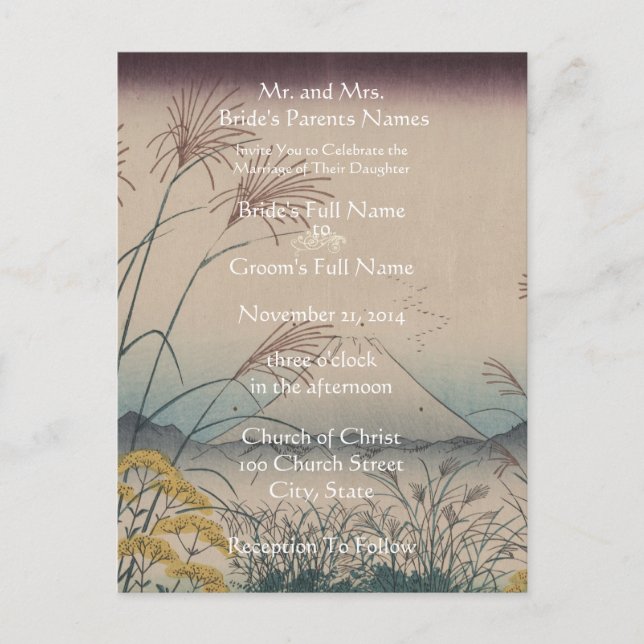 Wedding Invitation Artist Hiroshige Utagawa (Front)