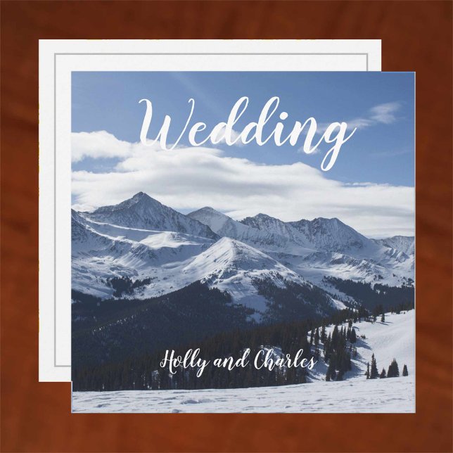 Wedding Invitation. Atmospheric Snowy Mountains. Invitation (Creator Uploaded)