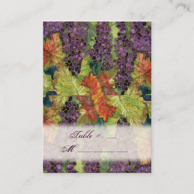 Wedding Invitation Autumn Grape Leaf (Front)