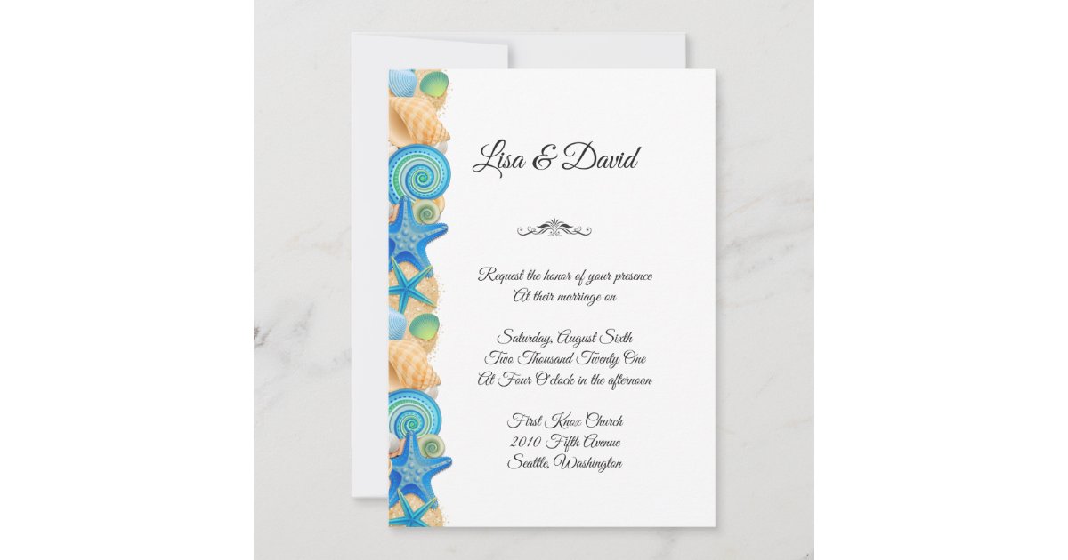 Wedding Invitation-Beach Shells Invitation | Zazzle
