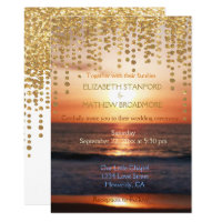 Wedding Invitation | Beach Sunset Glitter