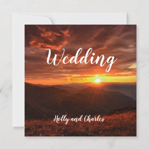 Wedding Invitation Beautiful Sunset Theme Invitation