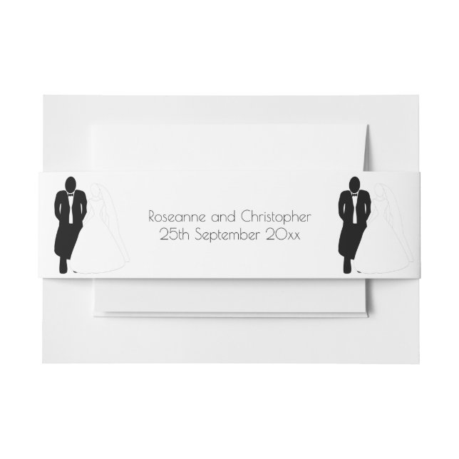Wedding Invitation Belly Band Bride Groom (Front Example)