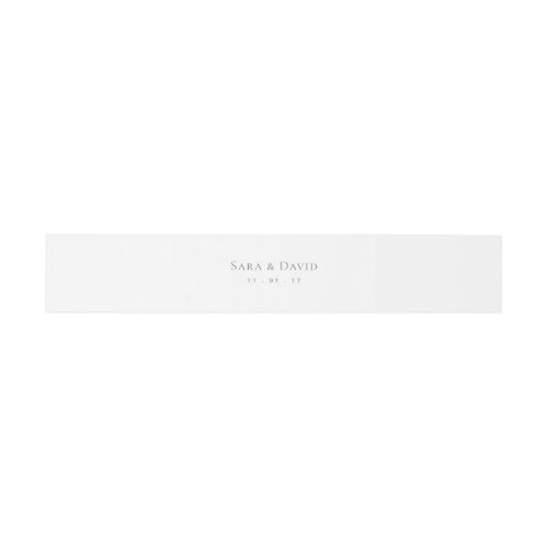 Wedding Invitation Belly Band Minimalist White