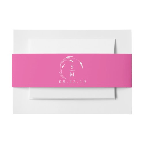 Wedding Invitation Belly Bands Vibrant Pink Invitation Belly Band