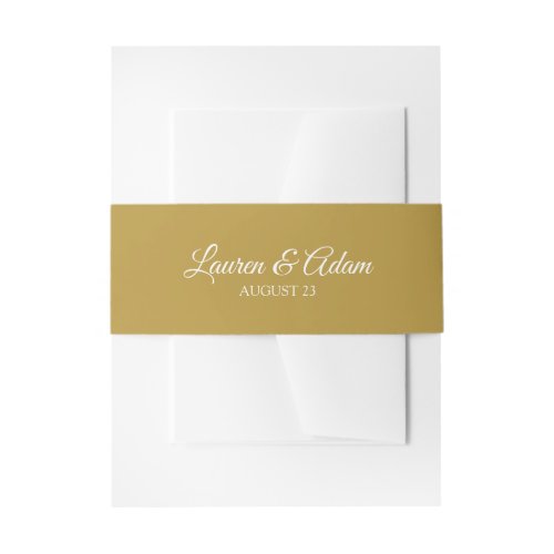 Wedding Invitation Belly Bands  Wraps  Gold Invitation Belly Band