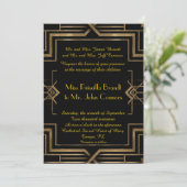 Wedding invitation black&gold,great-Gatsby,script | Zazzle