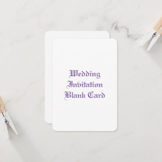WEDDING INVITATION BLANK FLAT CARD