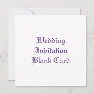 WEDDING INVITATION BLANK FLAT CARD