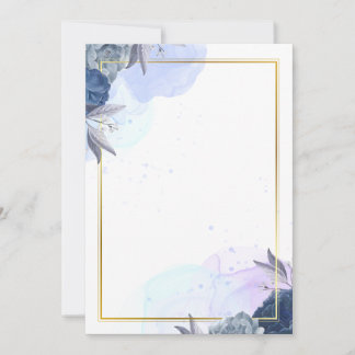 Wedding Invitation Blue Flowers