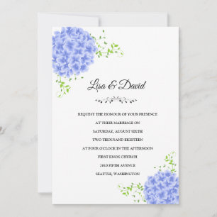 Wedding Invitation-Blue Hydrangeas Invitation
