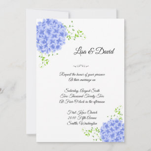 Wedding Invitation-Blue Hydrangeas Invitation