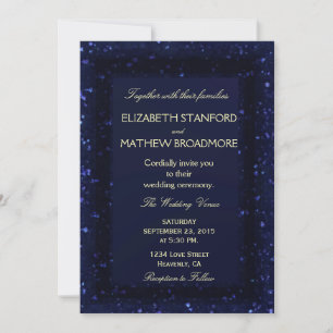 Wedding Invitation   Blue Starry Night