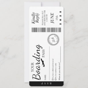 Wedding Invitation- Boarding Pass RSVP Invitation