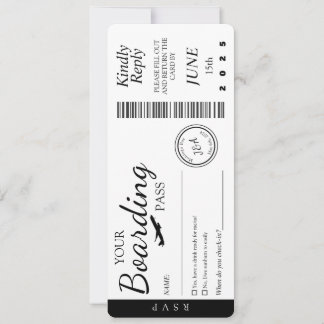Wedding Invitation- Boarding Pass RSVP Invitation