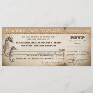 wedding invitation boarding pass tickets