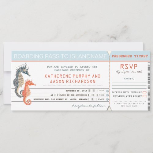 wedding invitation boarding pass tickets