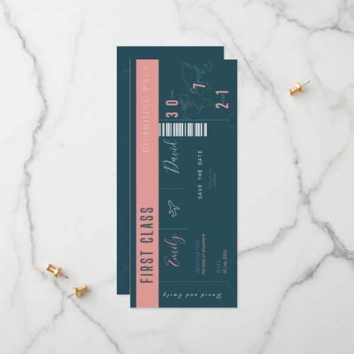  Wedding invitation boarding ticket Card
