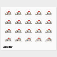 Wedding invitation classic round sticker, Zazzle