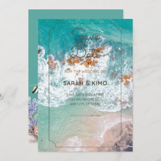 Wedding invitation by the sea