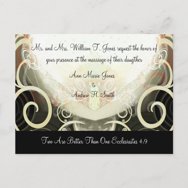 Wedding Invitation Cala Lily Postcard (Front)
