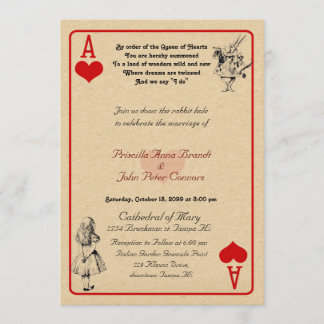 Wedding Invitation card "Alice in Wonderland"As5x7