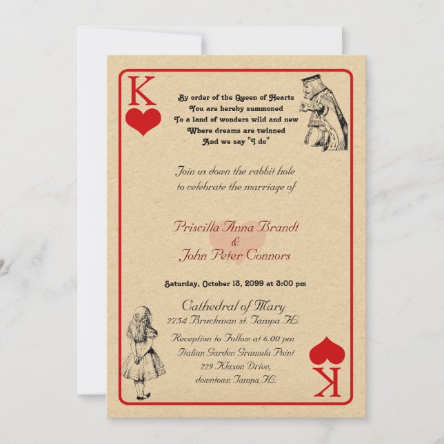 Wedding Invitation card "Alice in Wonderland" K5x7 (Front)