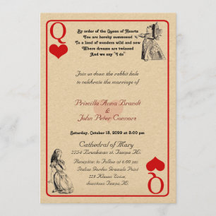 Wedding Invitation card "Alice in Wonderland" Q5x7