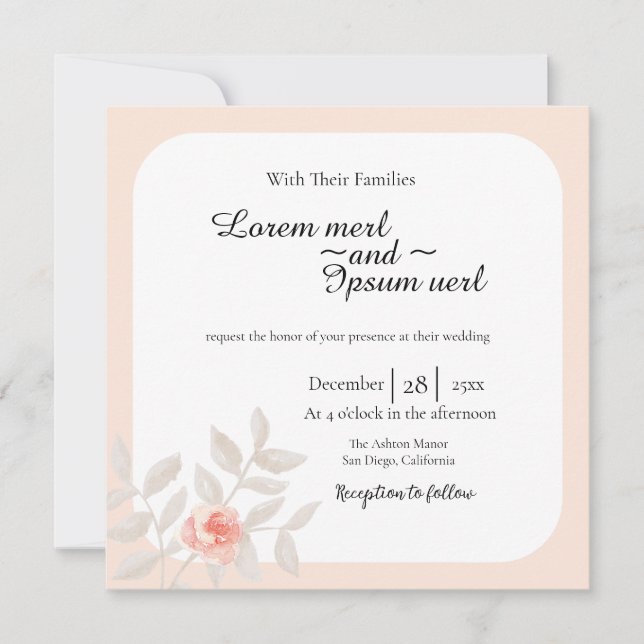 Wedding Invitation Card Color Flower (Front)