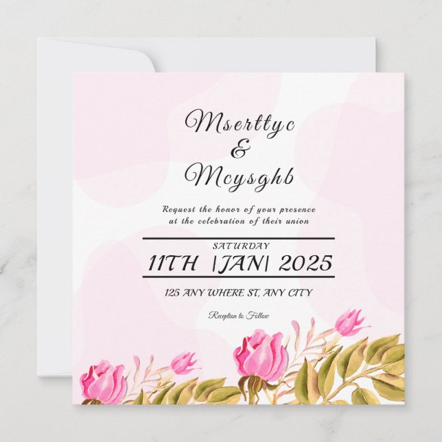 Wedding Invitation Card Design  (Front)